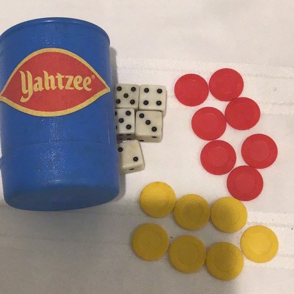 Vintage Yahtzee game pieces only used good condition